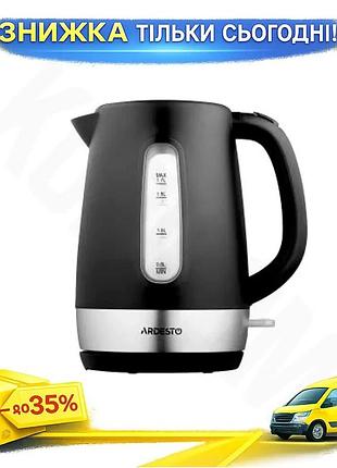 Ku електрочайник ardesto 2200w universal fit 1.7л чорний з автоматичним відключенням для швидкого кип' uni2l_k
