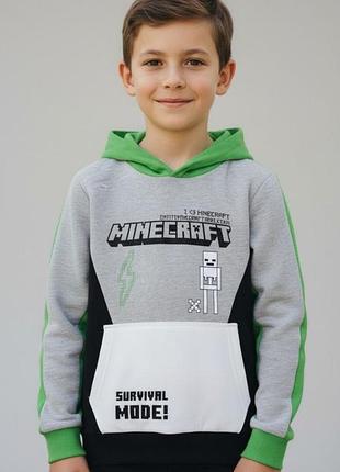 Світла толстовка худі minecraft george на хлопчика 11-12 років