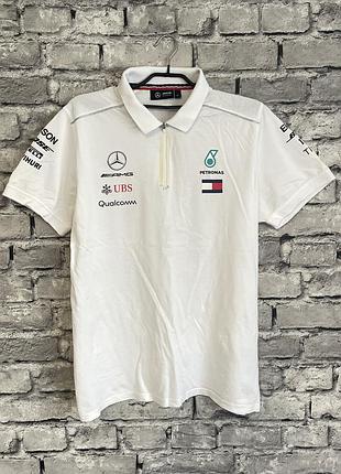 Футболка поло формула 1 мерседес мерч motorsport гоночная майка mclaren mercedes petronas boss amg lewis hamilton hilfiger formula one racing team bmw