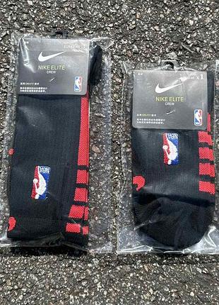 Шкарпетки баскетбольніе nba nike elite crew (высокие/низкие) чорно-червоні