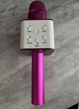 Бездротовий караоке мікрофон ws-858 рожевий (bluetooth)