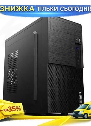 Ku корпус mini tower universal fit 2e basis black для micro atx mini itx стальний компактний комп'ютер uni2l_k