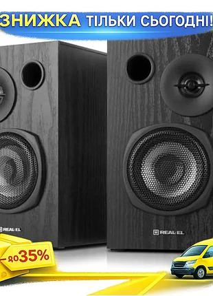 Ku колонки 2.0 real-el universal fit s-235 black с усилителем для компьютера и телевизора акустическая uni2l_k
