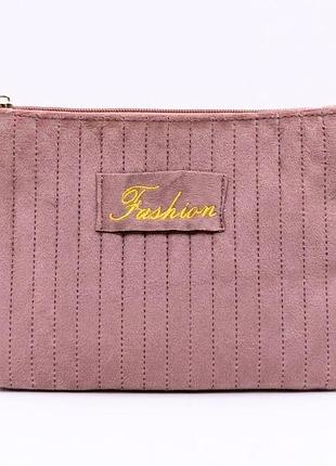 Женская плюшевая косметичка beauty luxury 21,5 см × 14 см wb-4011, черная
