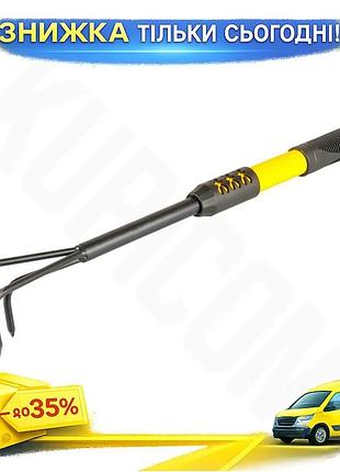 Ku рыхлитель mastertool 70 universal fit мм с резиновой ручкой для обработки почвы и прополки садовый uni2l_k
