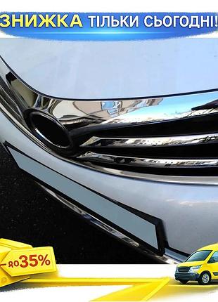 Накладка на решетку радиатора для toyota corolla 2013-2016 хромированная защита от повреждений и стиля ku-22