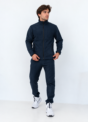 Мужской теплый флисовый костюм polar графитовый | кофта на молнии + штаны xs-2xl