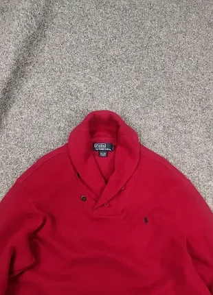Polo ralph lauren винтажный оригинальный свитер пуловер джемпер насыщено красным с воротником