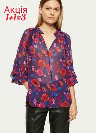Віскозна блуза топ jigsaw blue celestial floral crinkle top
