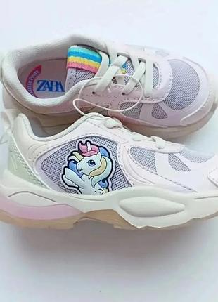 Рожеві кросівки zara для дівчинки, кросівки my little pony