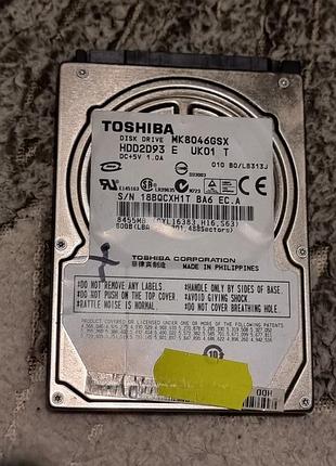 73% (h2testw ок) hdd 2.5 80 гб toshiba 5400 тошиба 37.5/32.5 mk8046gsx жесткий диск