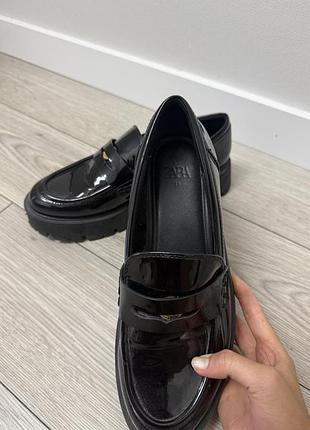 Лакові лофери zara, 39 розмір 3