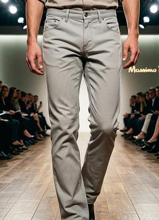 Брюки мужские massimo dutti серые, размер s, хлопок с эластаном