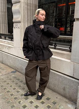 Куртка-жакет h&m studio hooded peplum jacket, розмір s, чорна лімітована колекція 6
