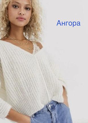 Мягка ажурна вязана кофта светр ангора fre people