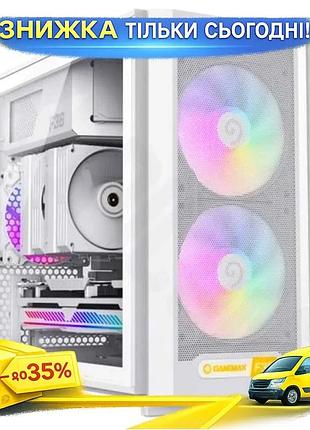 Ku корпус gamemax f36 universal fit mini tower white micro atx без бж з підсвіткою argb для ігор комп' uni2l_k
