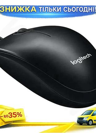 Ku миша logitech оптична universal fit дротова usb чорна 1000 dpi для комп'ютера з 3 кнопками 1,8 м uni2l_k