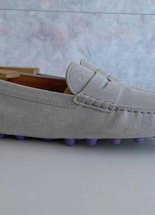 Tods женские брендовые лоферы мокасины серые италия оригинал 41 размер