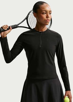 Жіночий лонгслів nike women’s court dri-fit advantage mid layer fz6737-010 розмір: м