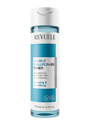 Тонер для эластичности кожи лица revuele double hyaluron 200 мл