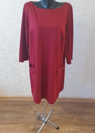 Бордово-червона сукня міді wallis плюс сайз, розмір 18 (46 / xl-xxl)