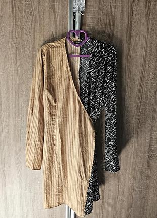 Жіноча сукня boohoo, довгий рукав, смужка та горох
