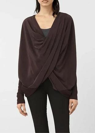 Шовковий кардиган-шраг кофтинка светр allsaints silk itat shrug (100% шовк та меринос) розм. s