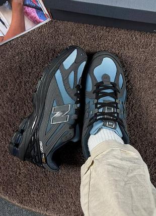 Водонепроницаемые кожаные мужские кроссовки new balance 1906r демисезон черно-синие