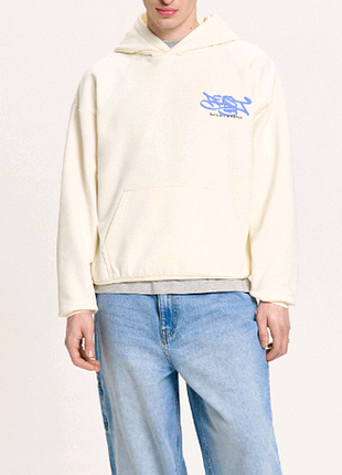 Худи с принтом cropp 770hx-01x relaxed fit кремовый р.xl