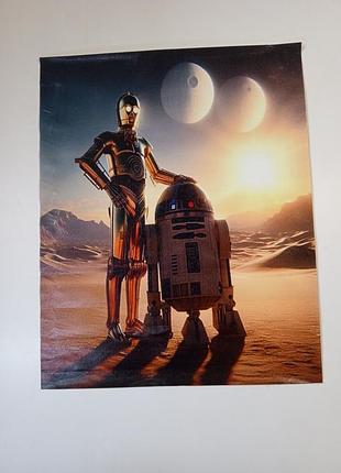 Картина на холсте star wars «c-3po и r2-d2» (40x50 см) плакат, постер звездные войны