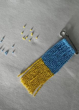 💛🩵жива брошка з бісеру 3