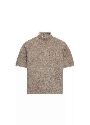 Светр жіночий zara бежевий soft knit short sleeve jumper