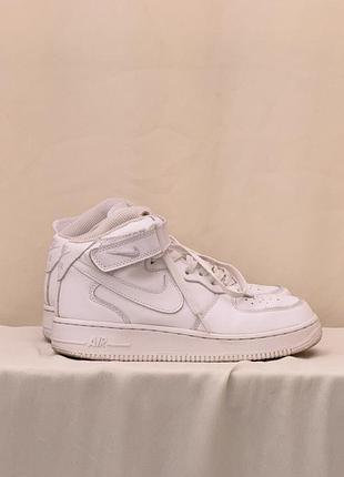 Шкіряні кросівки nike air force 1 mid white