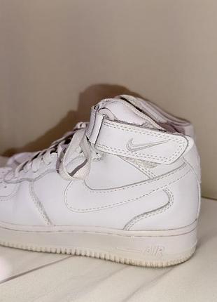 Шкіряні кросівки nike air force 1 mid white 4