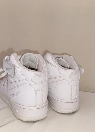 Шкіряні кросівки nike air force 1 mid white 5