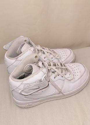 Шкіряні кросівки nike air force 1 mid white 7