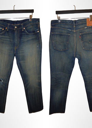 Джинсы levis 511 slim straight leg dirty distressed jeans. made in mexico. size w36 l32/50