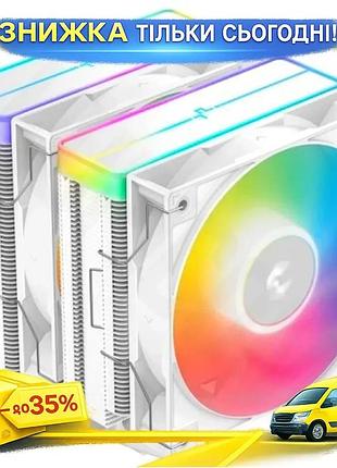 Ku кулер для процессора universal fit deepcool белый активное охлаждение 2x120 мм argb для intel amd б uni2l_k