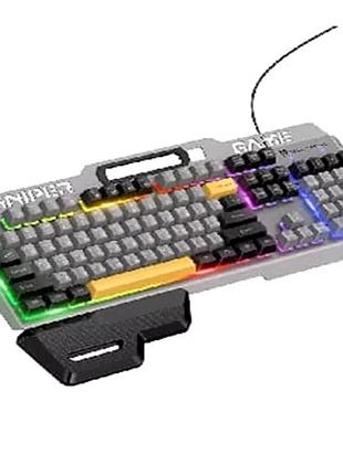 Ігрова клавіатура hoco gm702 з rgb-підсвічуванням, usb, 104 клавіші, підставка для зап’ясть