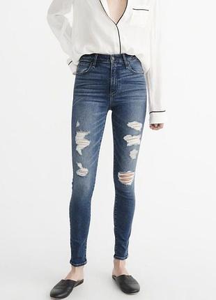 Нові джинси abercrombie & fitch high rise super skinny (w28 / m, з бірками)