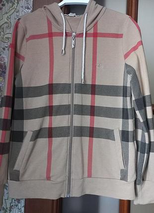 Спортивная кофта с капюшоном зип худи от burberry 100% хлопок