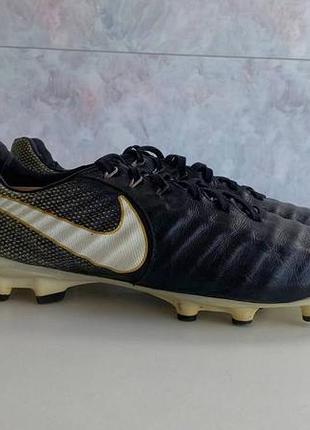 Nike timemo legacy мужские футбольные бутсы кожаные полупро 43 42 размер