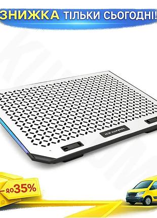 Ku подставка под ноутбук universal fit icecoorel с rgb подсветкой для охлаждения 10-15.6 дюймов с usb uni2l_k