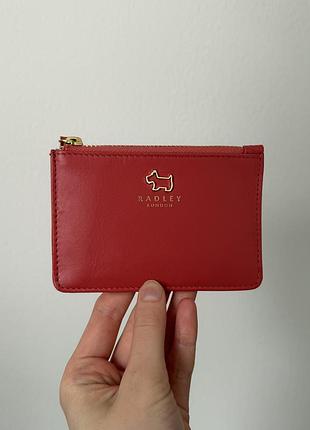 Шкіряний картхолдер radley london haywood zip top leather coin purse (claret red)