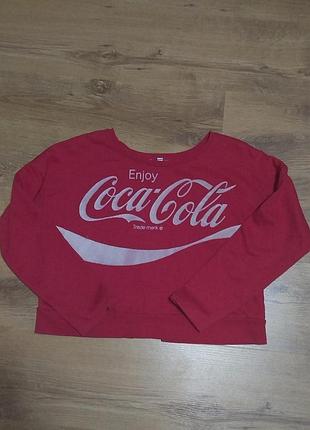 Красный свитшот с принтом coca cola 3