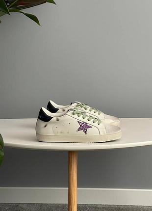 Кеды женские golden goose leather superstar white purple