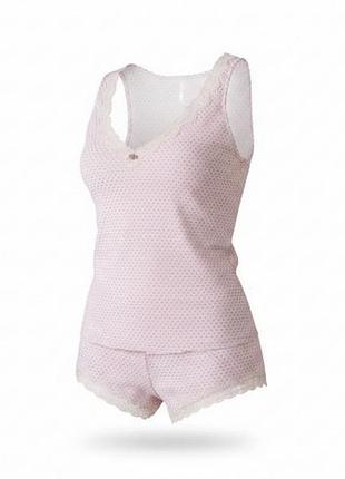 Рожевий піжамний комплект marks & spencer (майка та шорти), розмір uk 16 (xl)