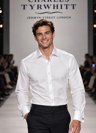 Чоловіча сорочка charles tyrwhitt біла m бавовна