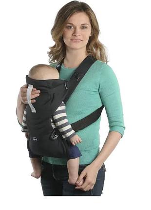 Ерго рюкзак-кенгуру chicco easy fit чорна, для новонароджених, нагрудна переноска для дитини