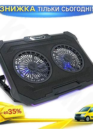 Ku подставка под ноутбук universal fit icecoorel f8 для ноутбуков 10-17 дюймов с охлаждением rgb венти uni2l_k